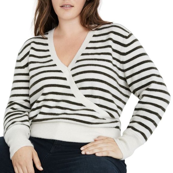 Madewell Sweaters - Madewell green stripe pullover BNWT sweater XXL